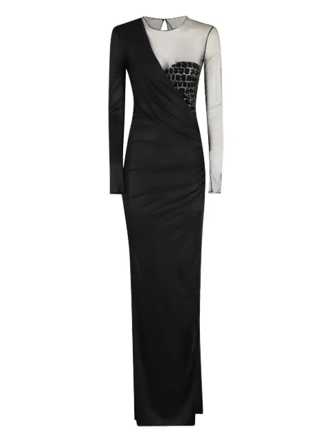 Elisabetta Franchi asymmetric embellished maxi dress