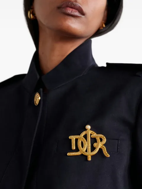 Christian Dior Pre-Owned broche con logo CD 1980