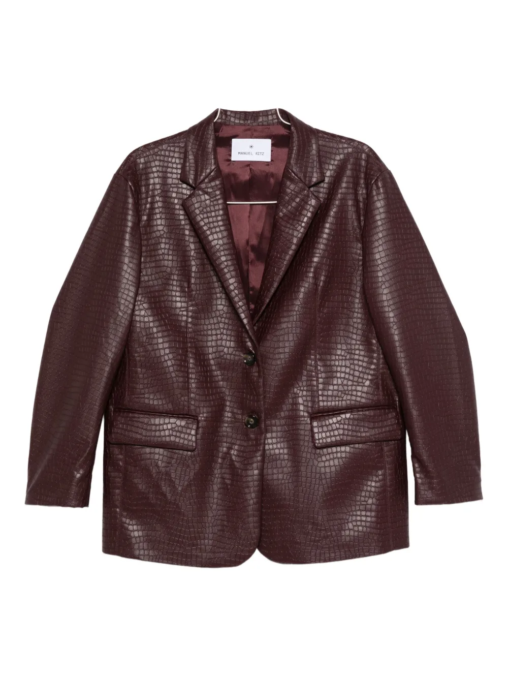 Manuel Ritz Faux-leather Blazer In Red