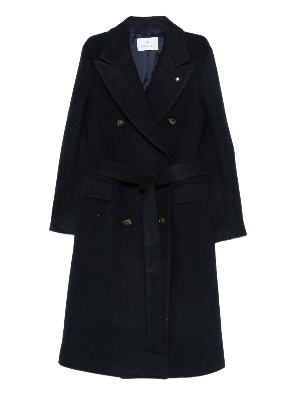 Manuel Ritz belted double-breasted coat | Blue | Image 1