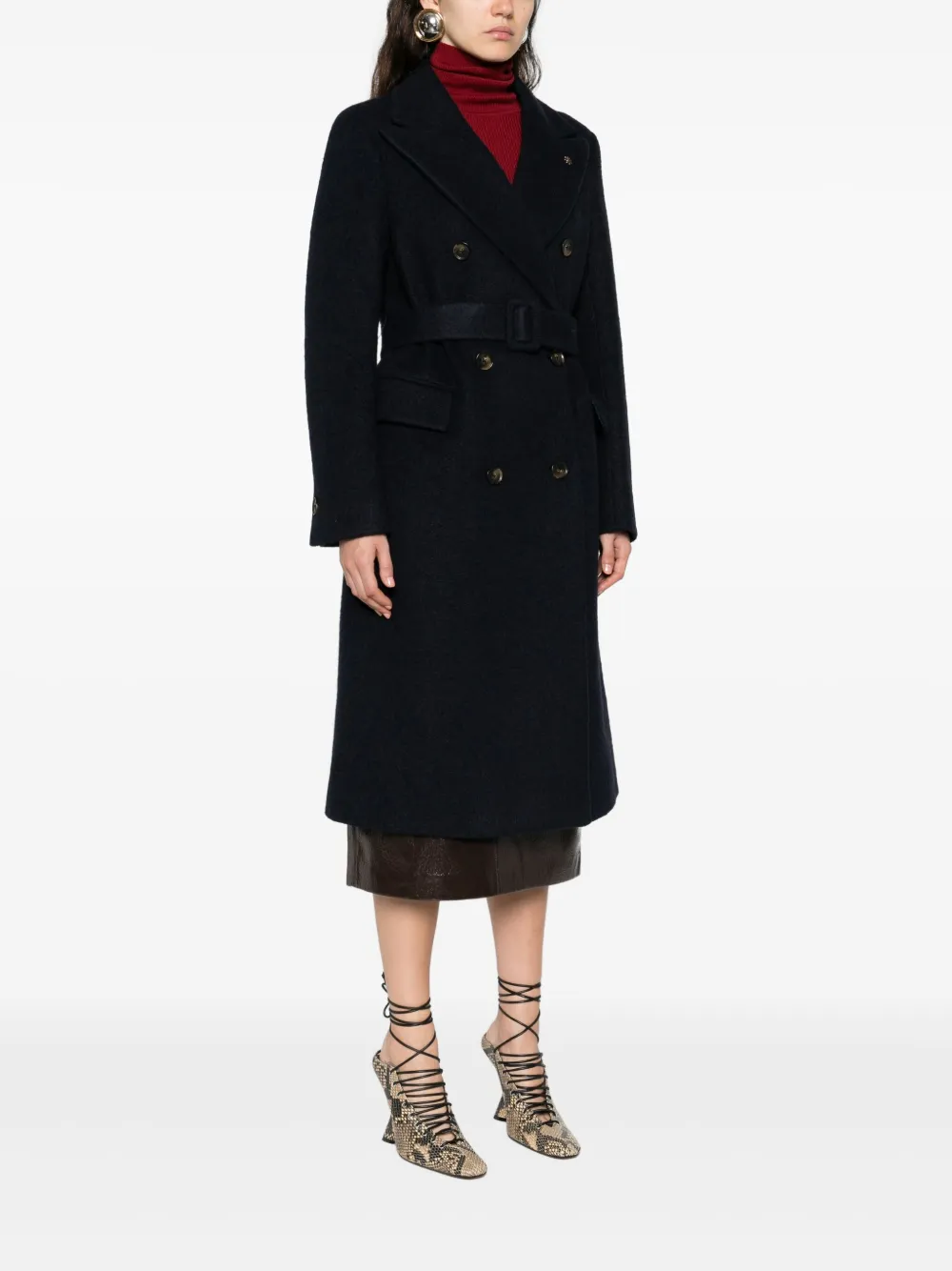 Manuel Ritz Jas met ceintuur Blauw