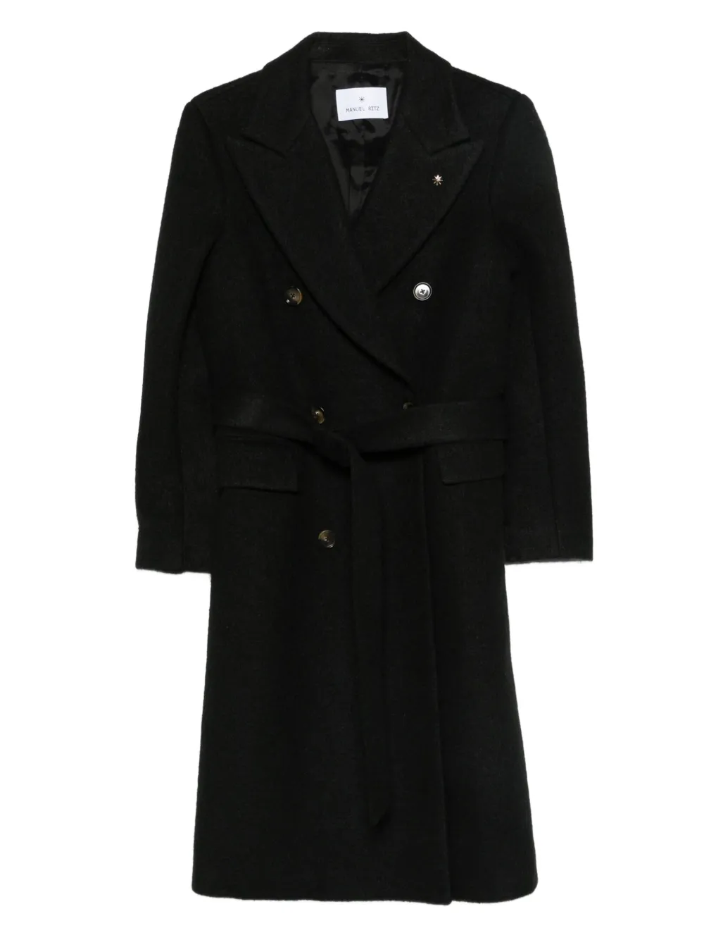 Manuel Ritz belted double-breasted coat | Black | Image 1