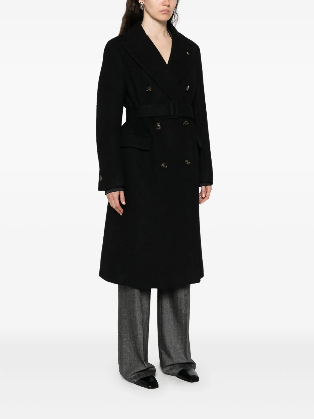 Manuel Ritz Jas met ceintuur Zwart