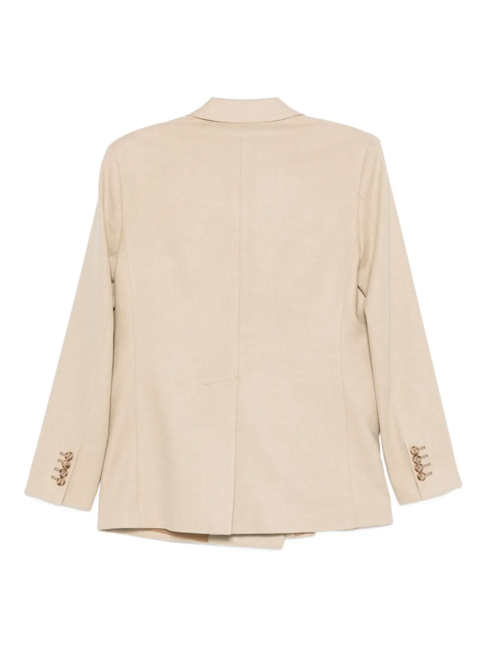 Manuel Ritz Flannel Double-breasted Blazer In Neutral