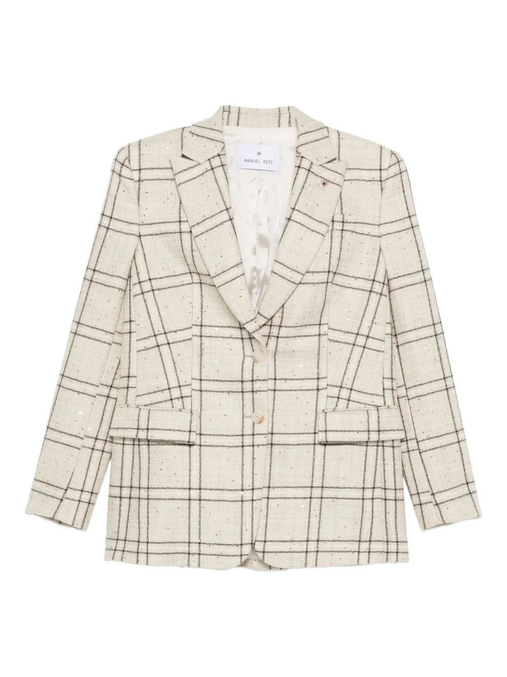 Manuel Ritz Check-print Blazer In Neutral