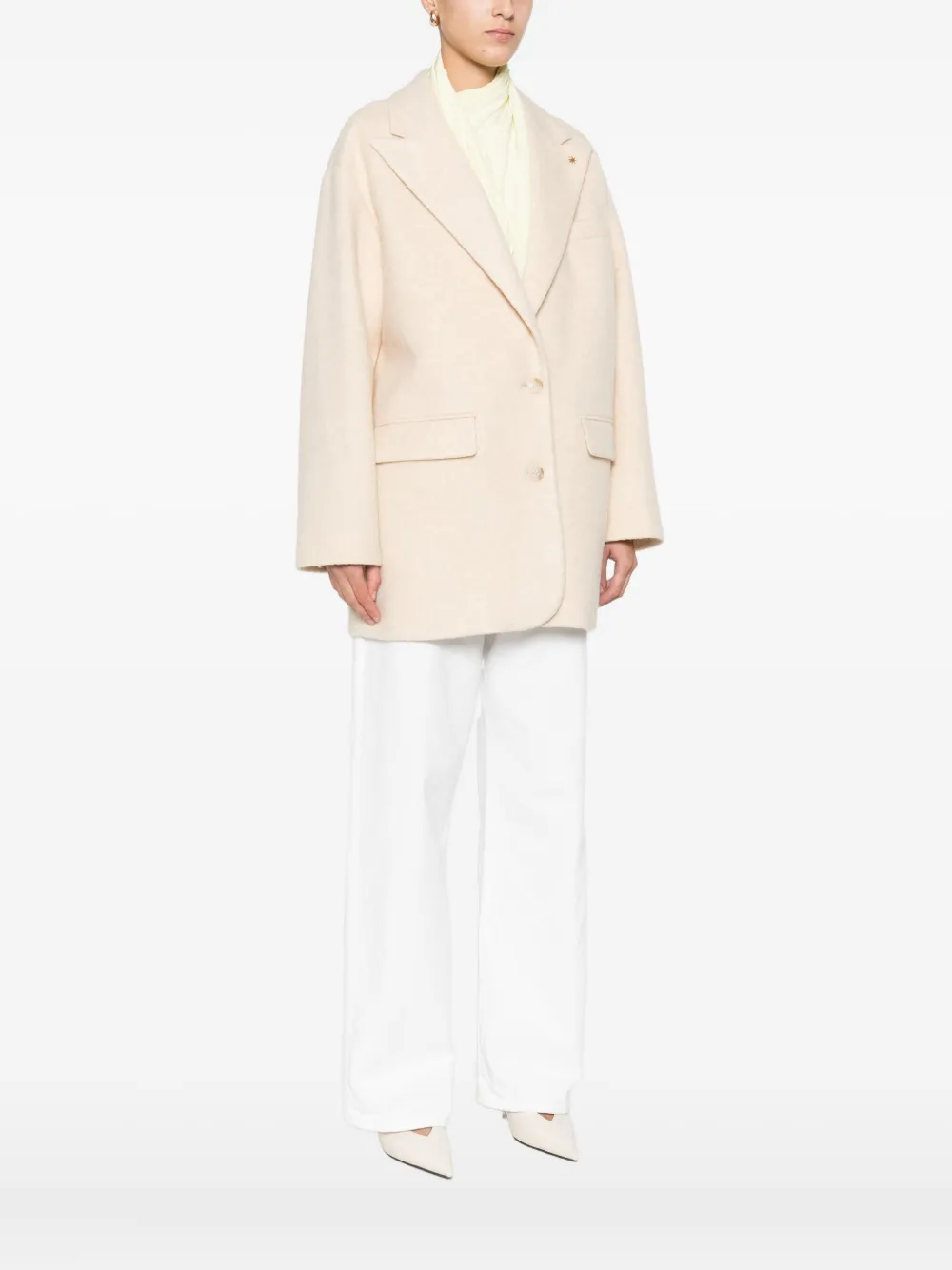 Manuel Ritz Flap-pocket Coat In Neutral