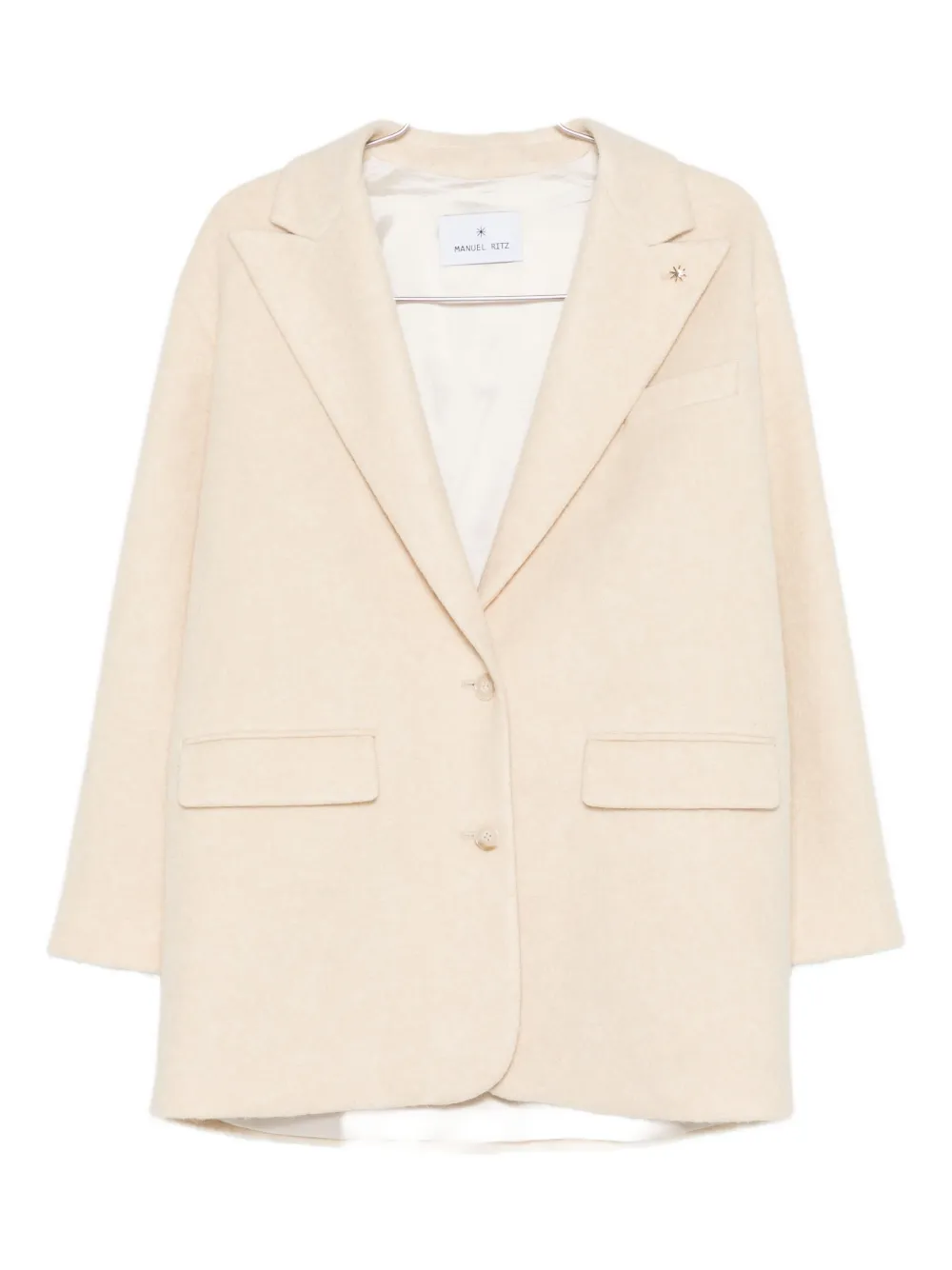 Manuel Ritz Flap-pocket Coat In Neutral