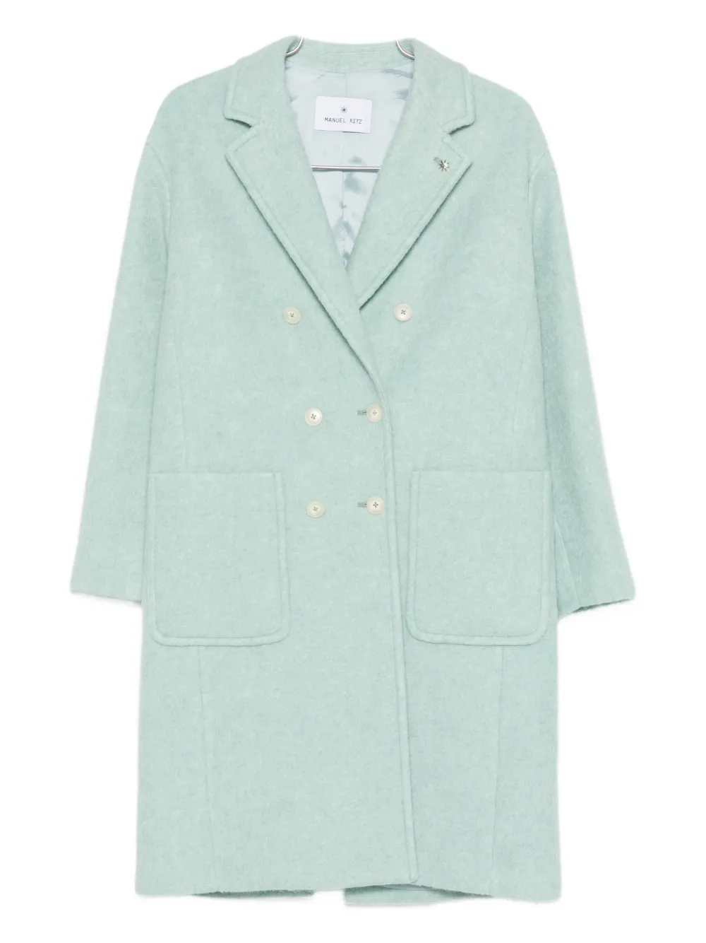 Manuel Ritz Patch-pocket Double-breasted Coat In Blue