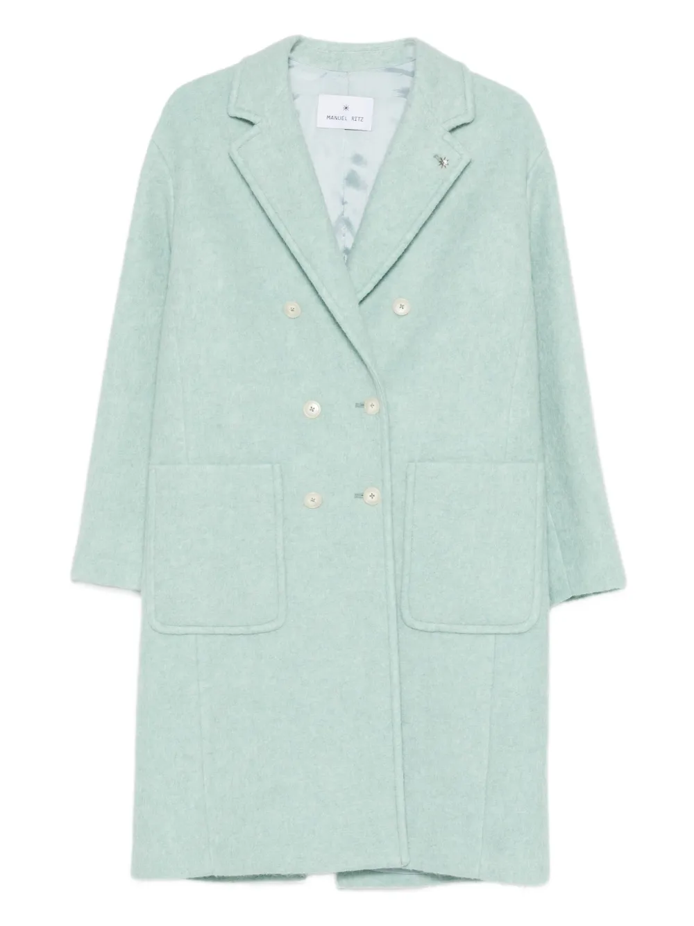Manuel Ritz patch-pocket double-breasted coat | Blue | Image 1