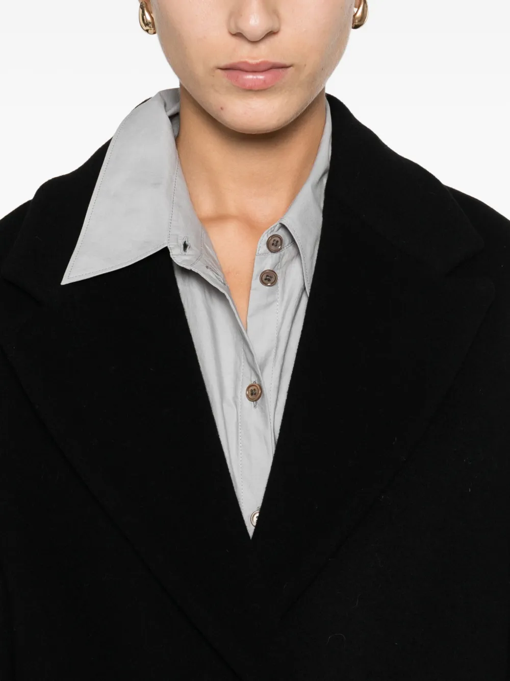 Manuel Ritz Wool-blend Coat In Black