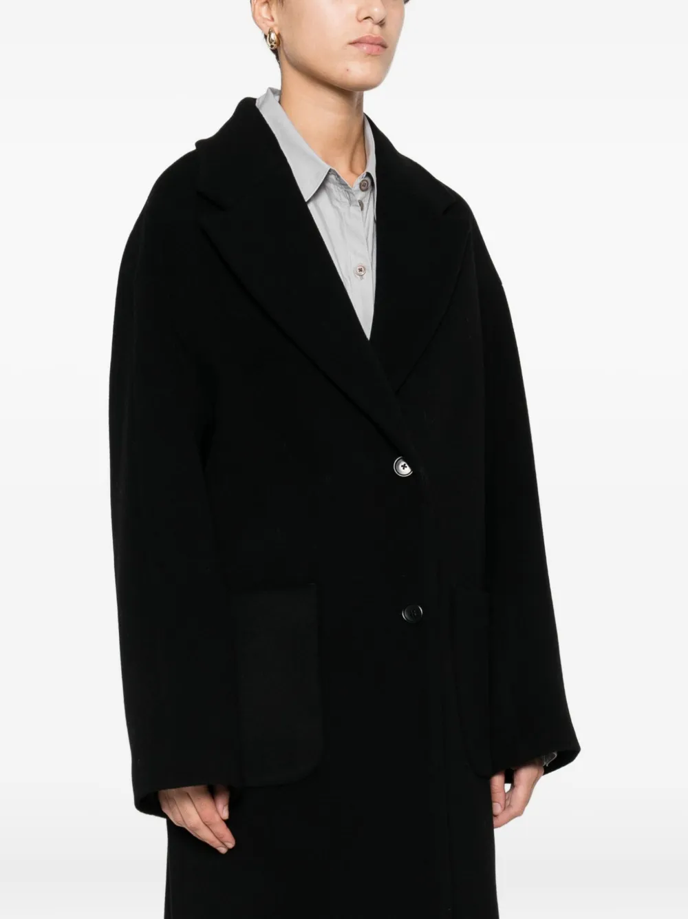 Manuel Ritz Wool-blend Coat In Black