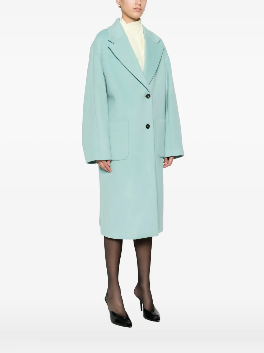 Manuel Ritz Patch-pocket Wool-blend Coat In Blue