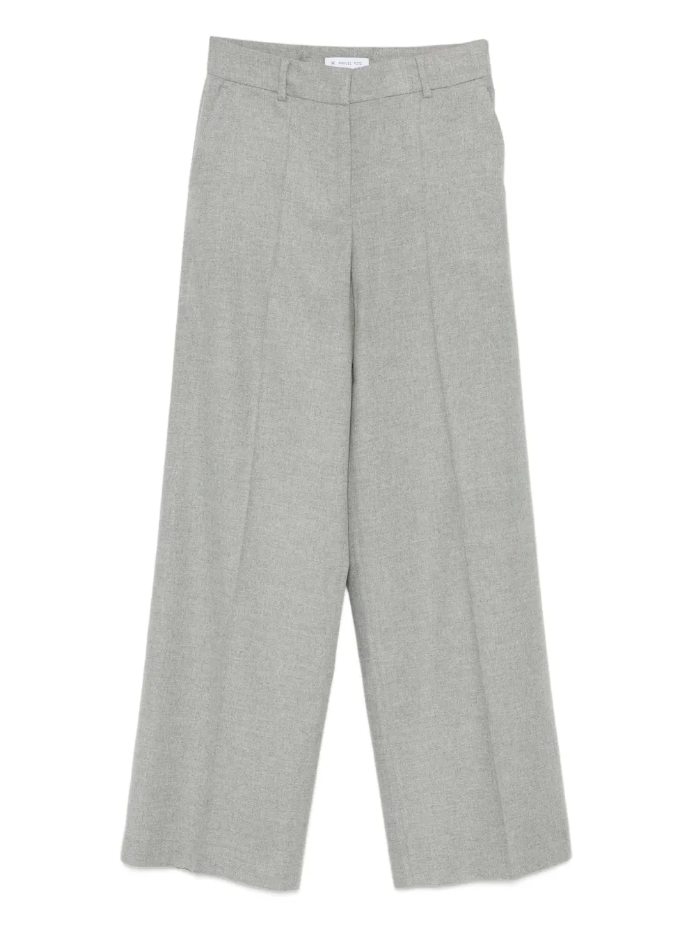 Manuel Ritz Straight Flannel Trousers In Gray