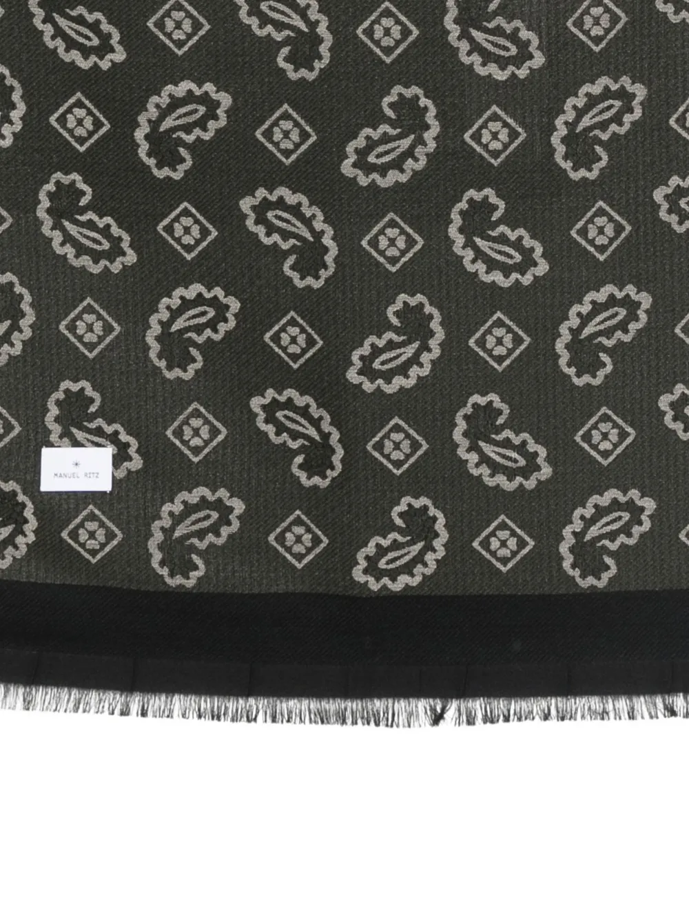 Manuel Ritz Paisley-jacquard Scarf In Black