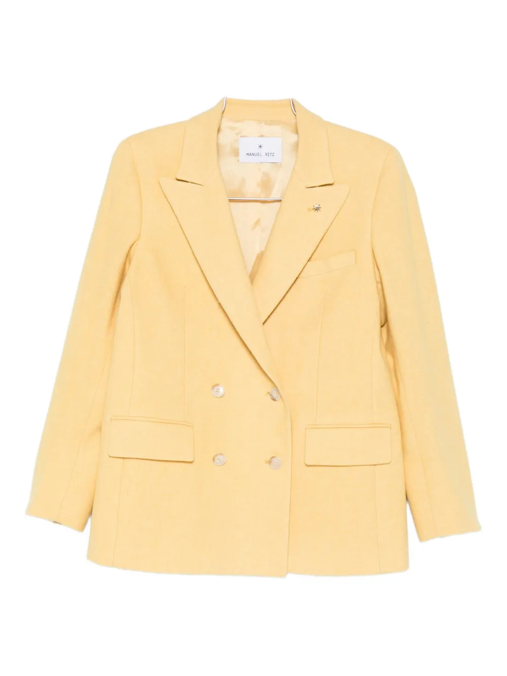Manuel Ritz Chevron Blazer In Neutral