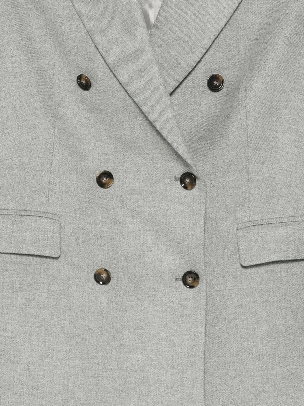 Manuel Ritz Flannel Double-breasted Blazer In Neutral