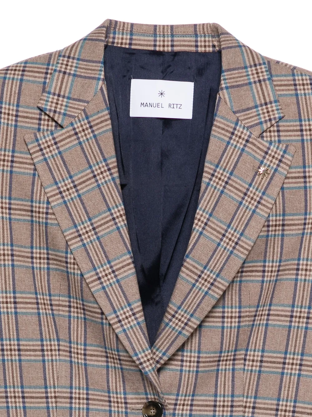 Manuel Ritz Geruite blazer Bruin