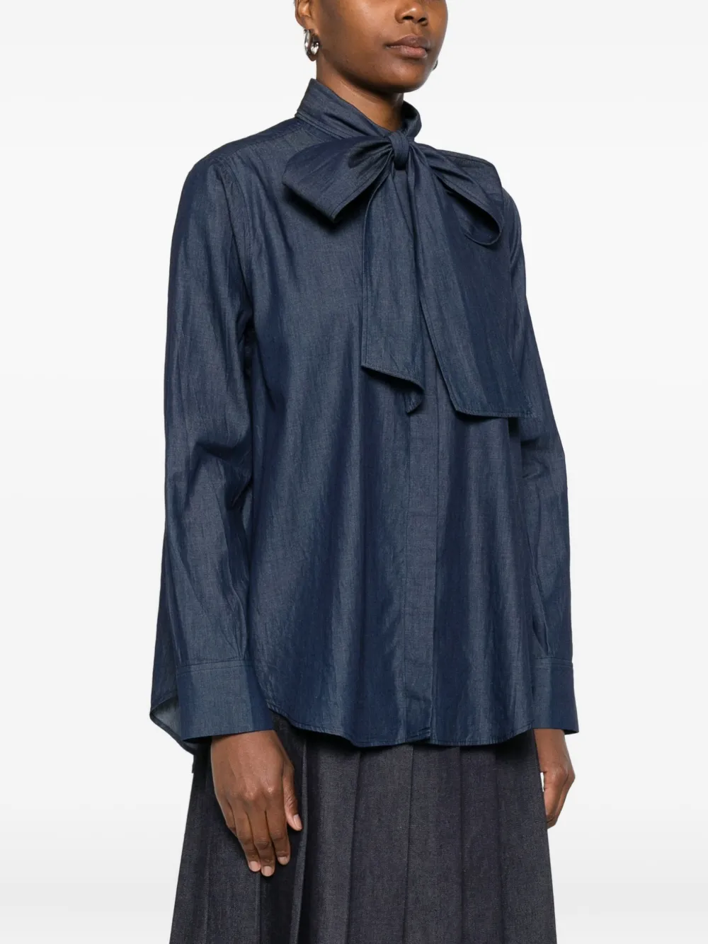 Manuel Ritz Chambray katoenen blouse Blauw