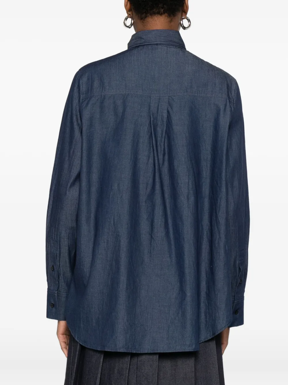 Manuel Ritz Chambray katoenen blouse Blauw