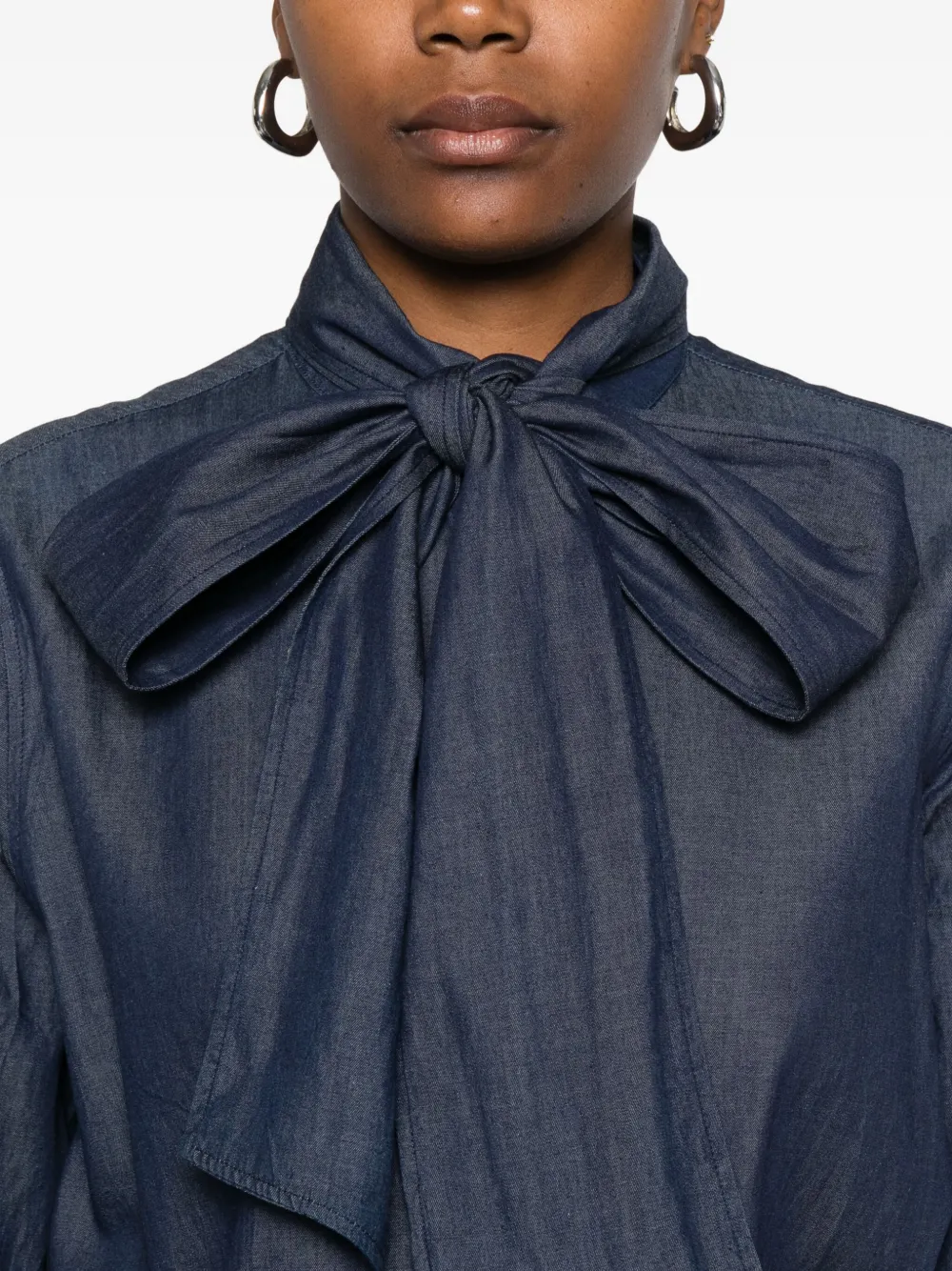 Manuel Ritz Chambray katoenen blouse Blauw