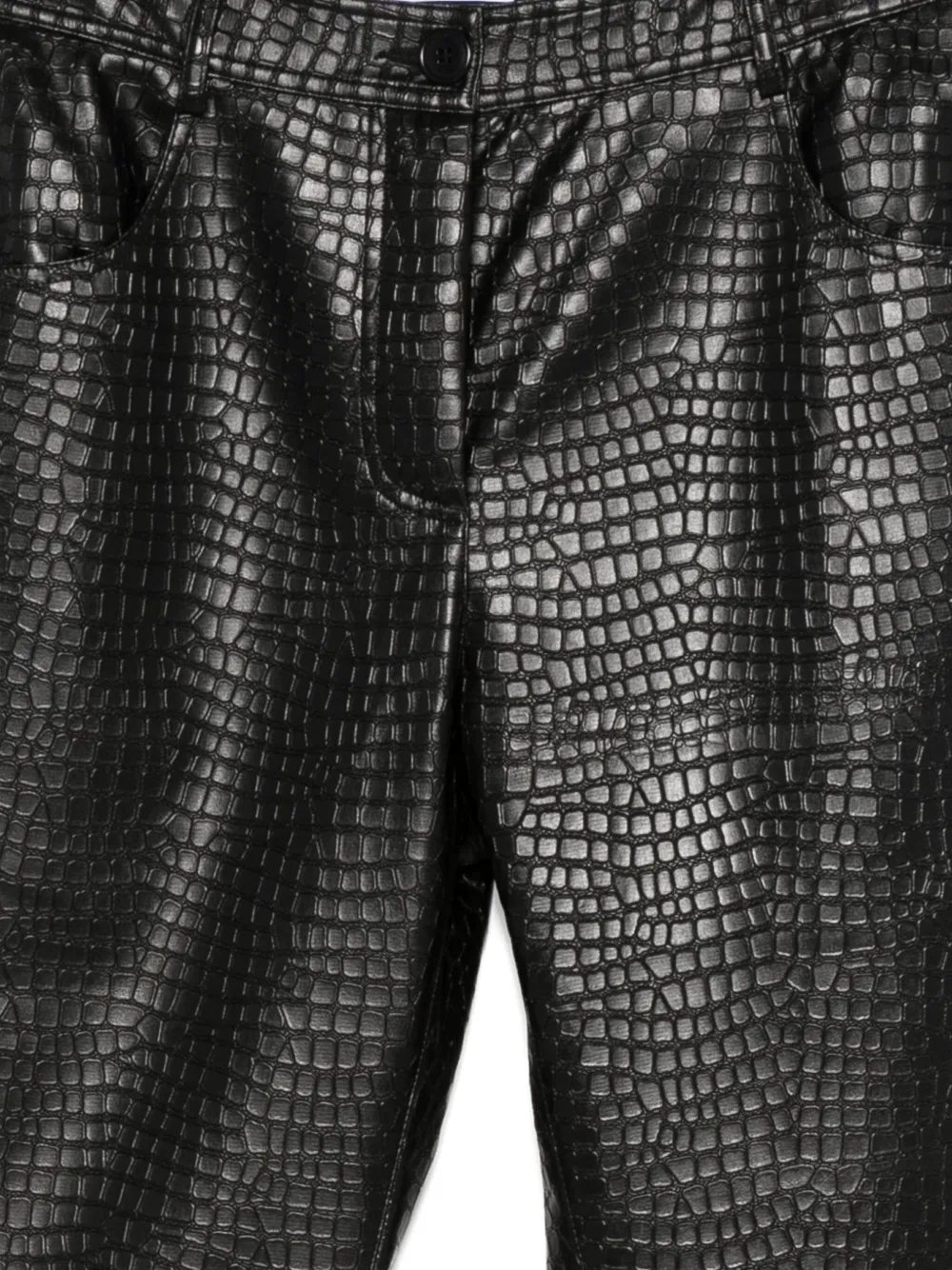 Manuel Ritz Faux-leather Trousers In Black
