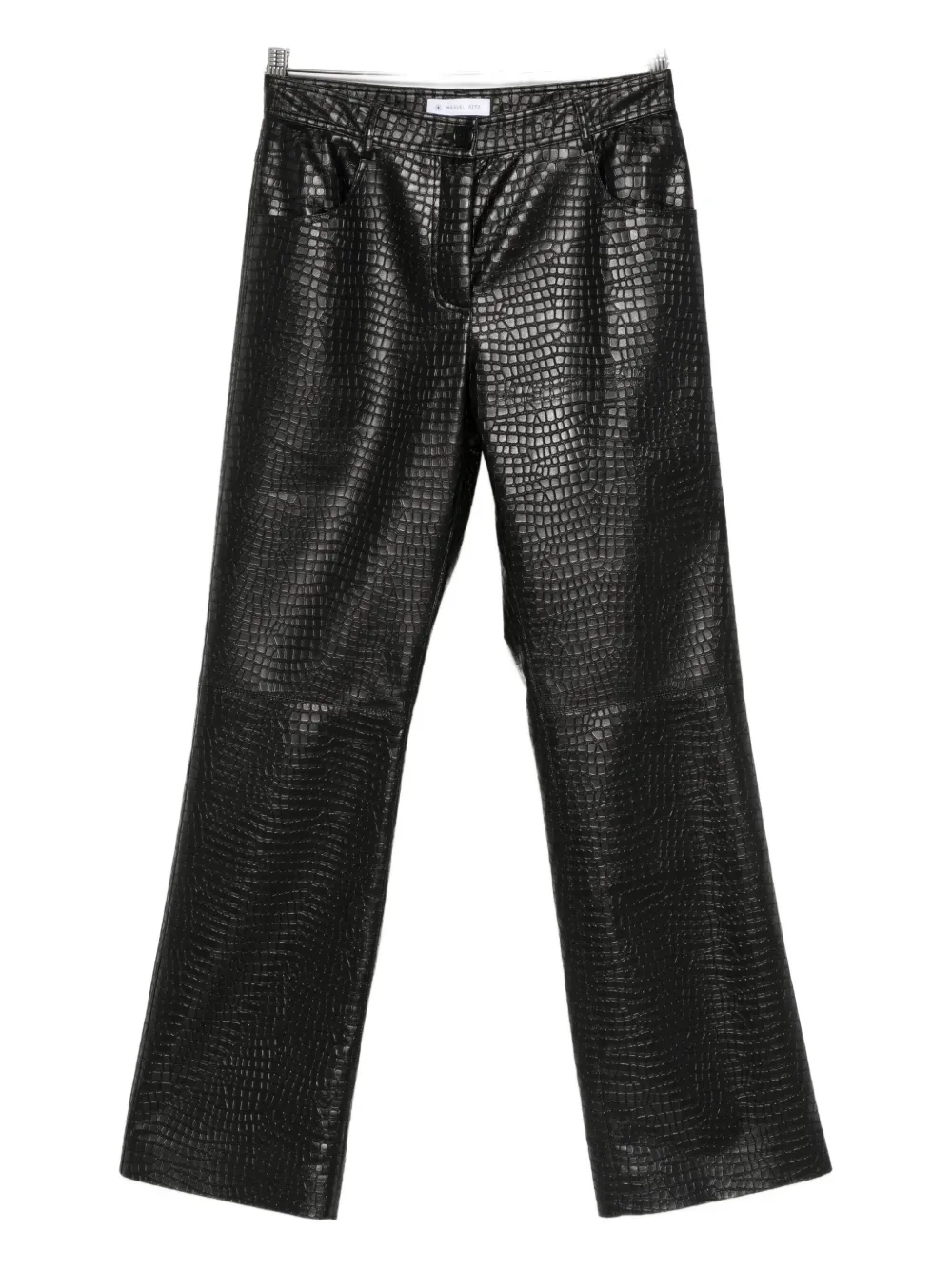 Manuel Ritz Faux-leather Trousers In Black