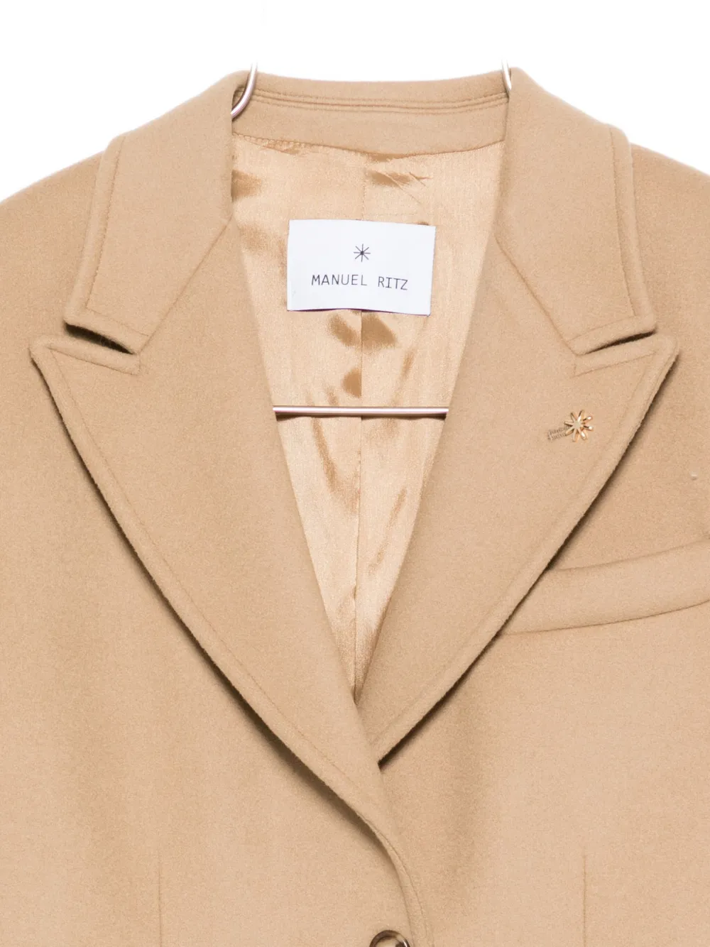 Manuel Ritz Wool-blend Single-breasted Coat In Brown