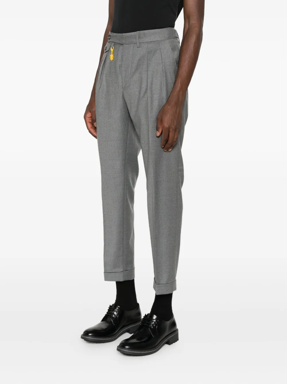 Manuel Ritz Broek met geplooid detail Grijs