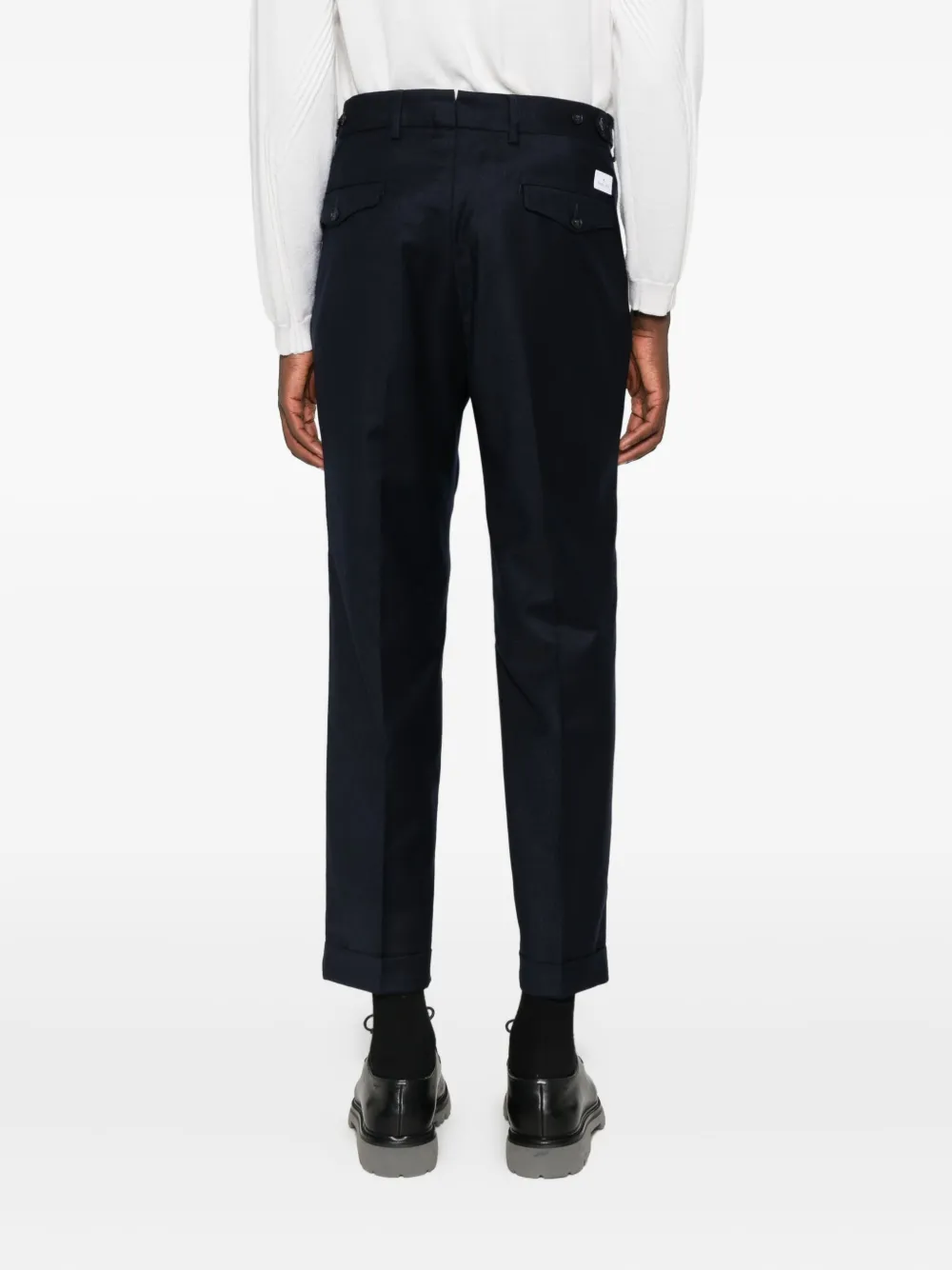 Manuel Ritz Broek met geplooid detail Blauw