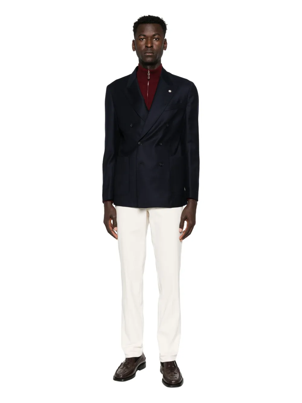Manuel Ritz Double-breasted Blazer In Multi
