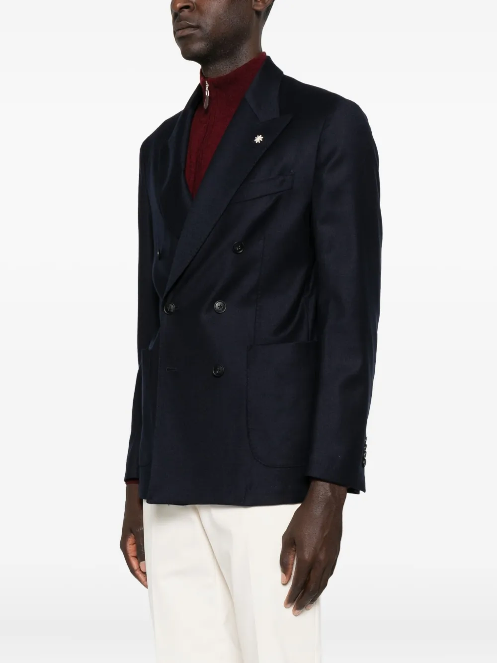 Manuel Ritz Double-breasted Blazer In Multi
