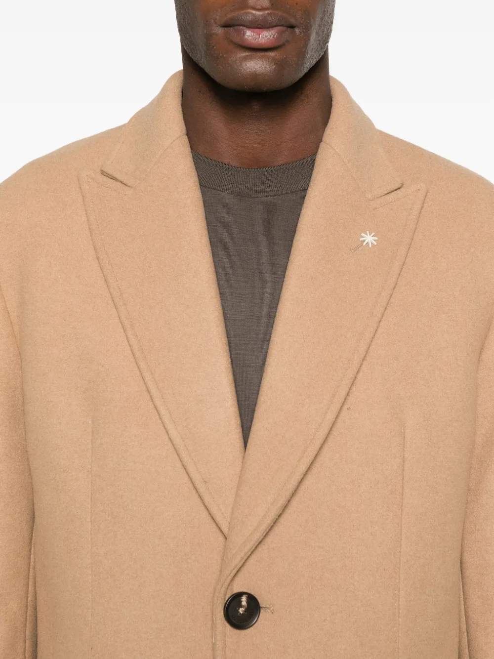 Manuel Ritz Jas met enkele rij knopen Beige