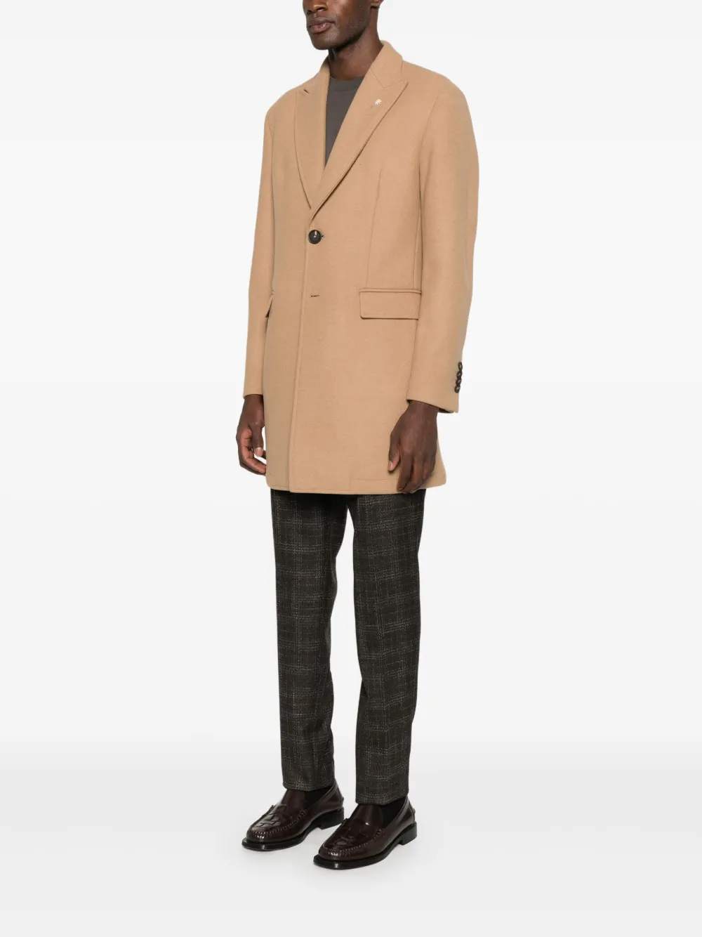 Manuel Ritz Jas met enkele rij knopen Beige