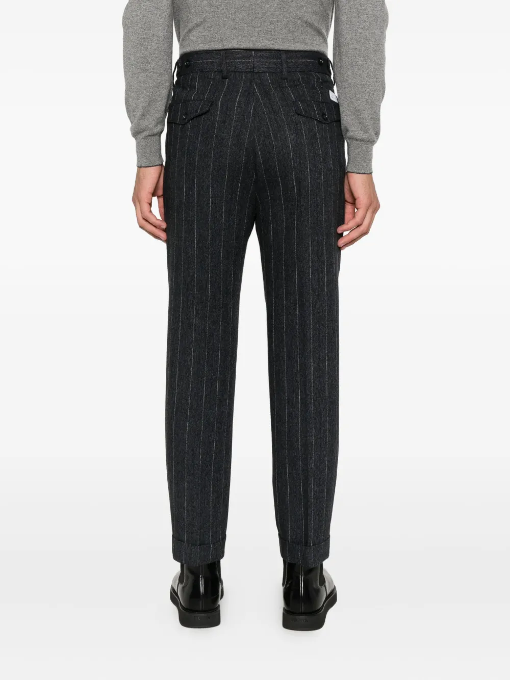 Manuel Ritz Broek met krijtstreep Zwart