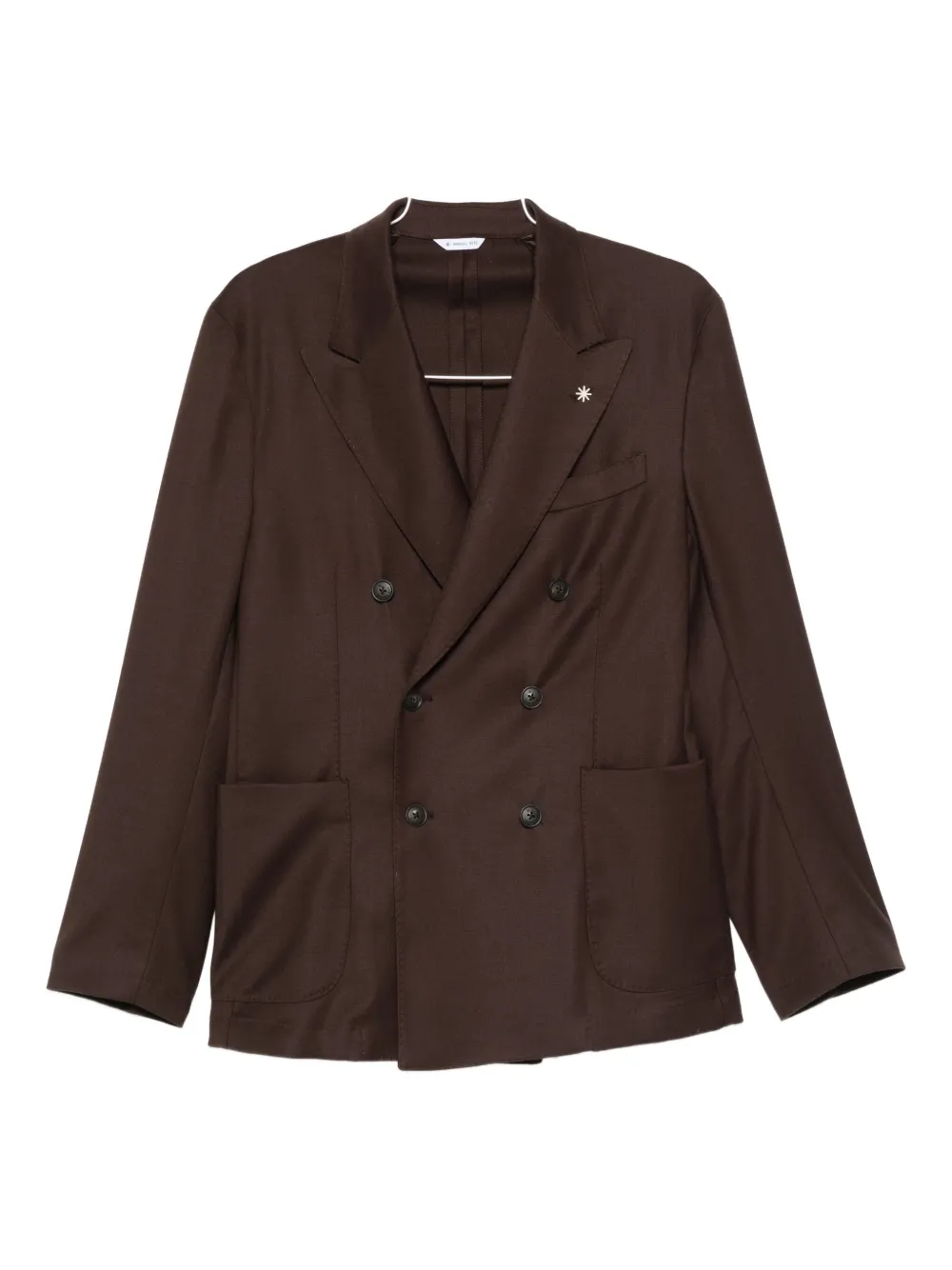 Manuel Ritz Double-breasted Blazer In Brown