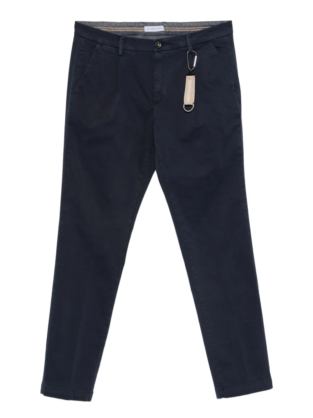 Manuel Ritz pleated twill chino trousers | Blue | Image 1