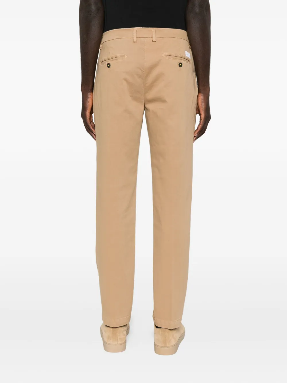 Manuel Ritz Pleated Twill Chino Trousers In Brown