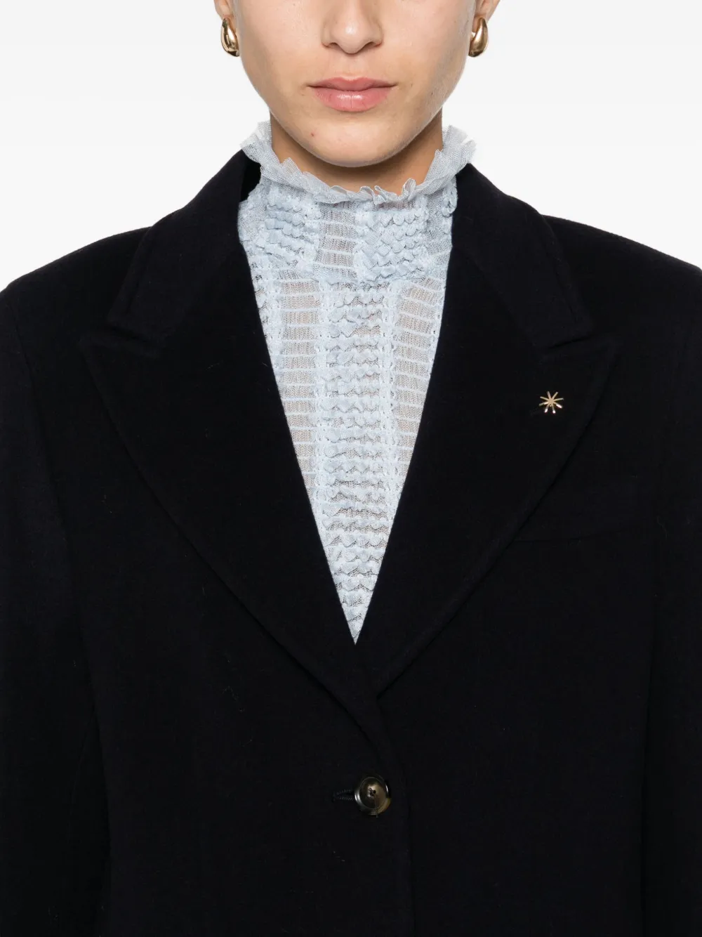 Manuel Ritz Wool-blend Coat In Black