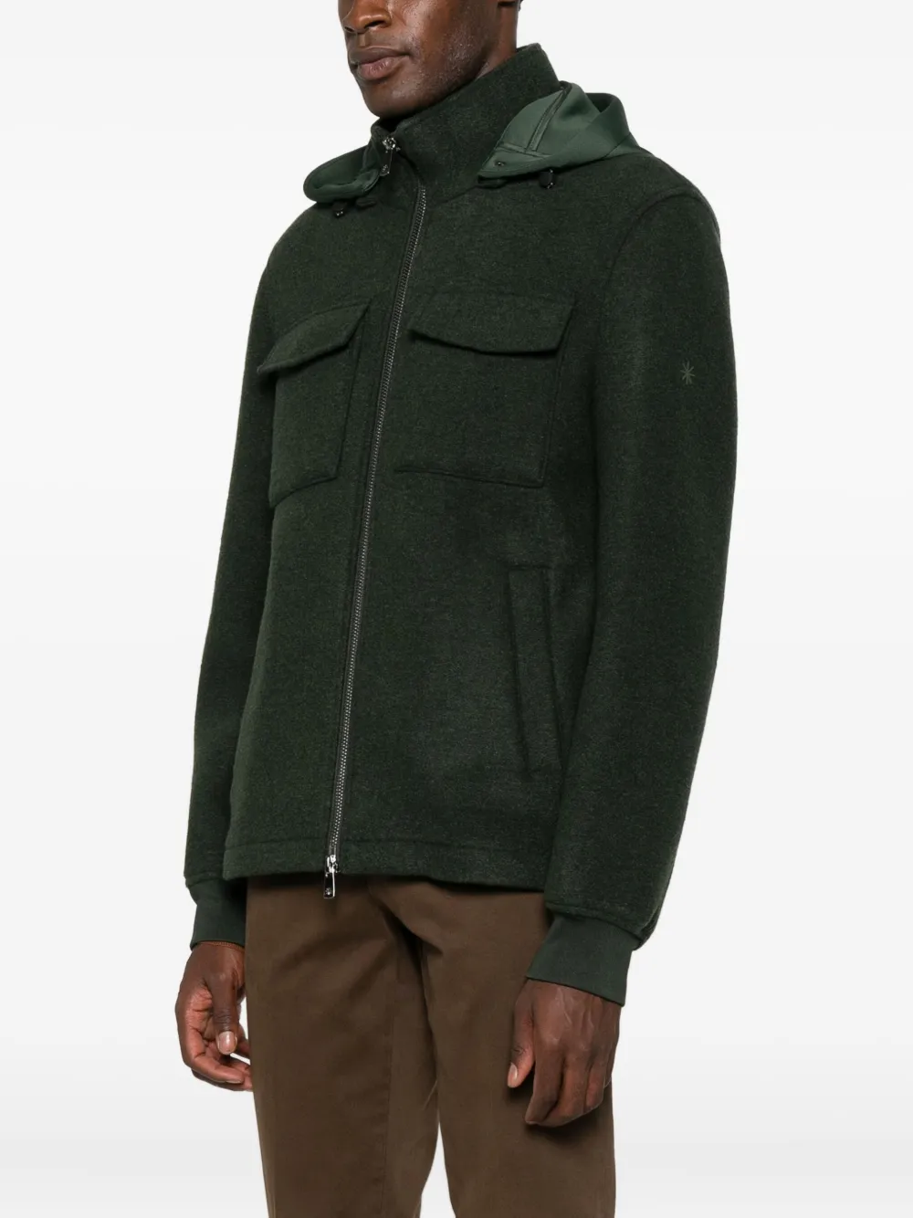 Manuel Ritz Bomberjack met capuchon en rits Groen