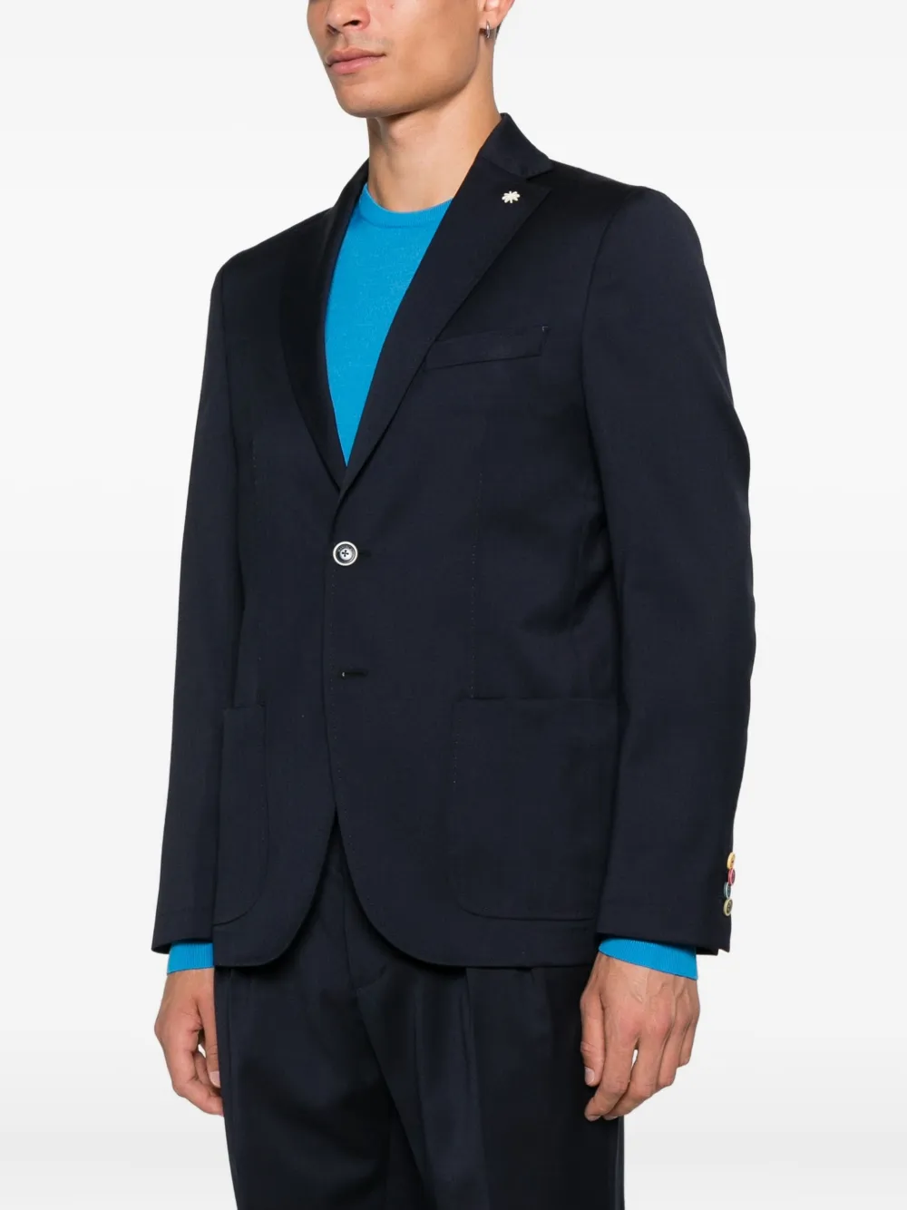 Manuel Ritz Blazer met enkele rij knopen Blauw