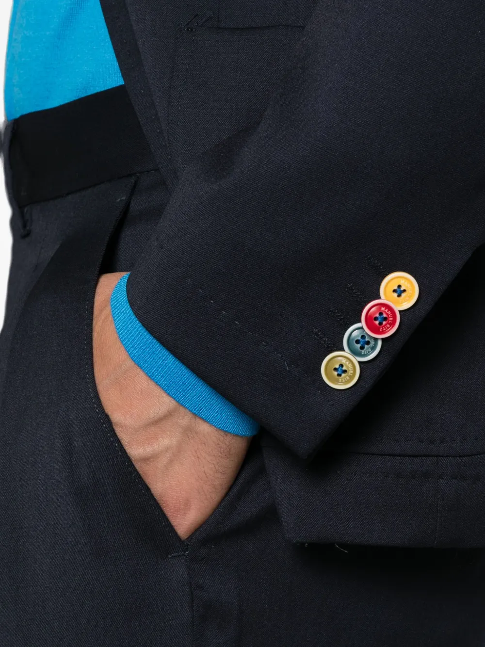 Manuel Ritz Blazer met enkele rij knopen Blauw