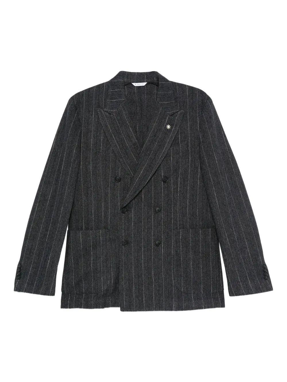Manuel Ritz Nuvola double-breasted pinstripe blazer | Grey | Image 1
