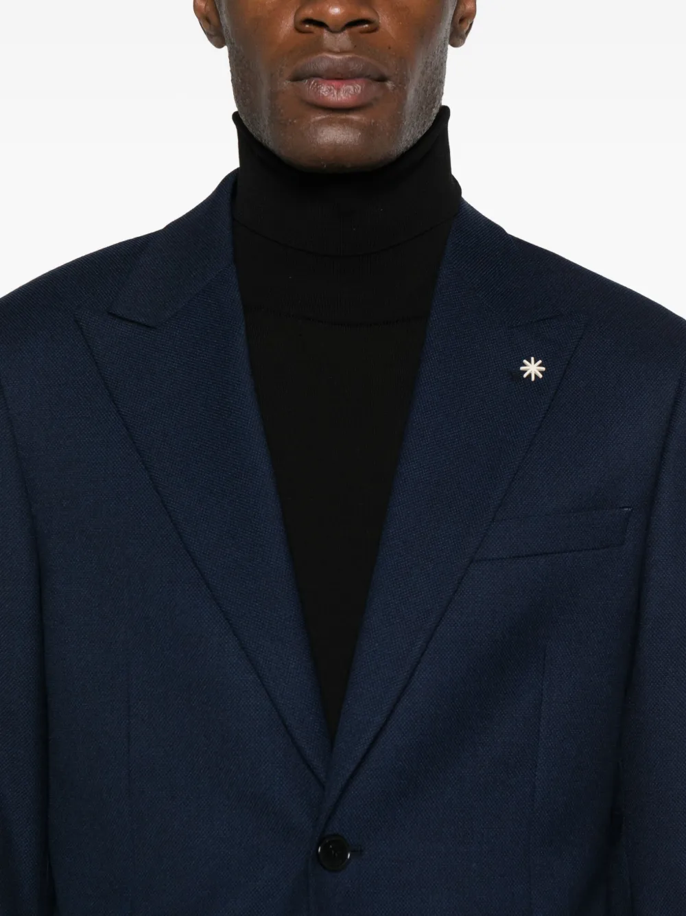 Manuel Ritz Stretch pak met detail Blauw