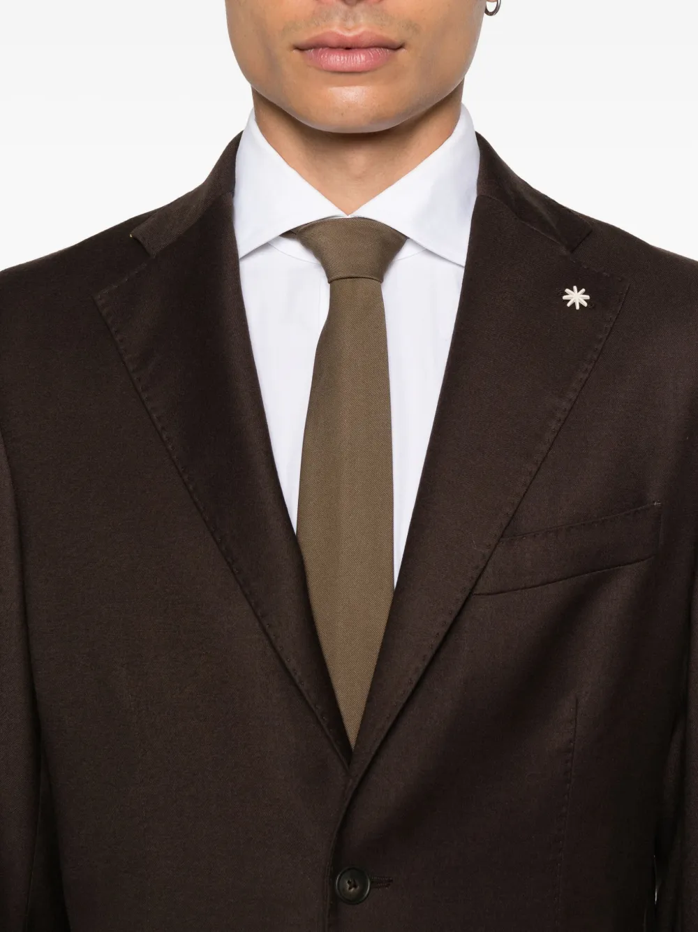 Manuel Ritz Blazer met enkele rij knopen Bruin