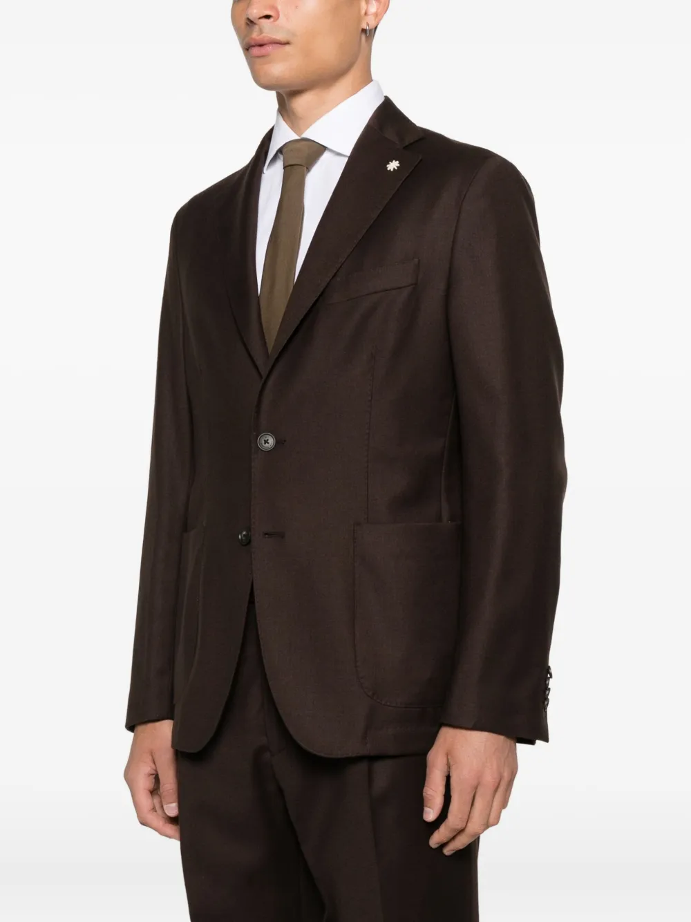 Manuel Ritz Blazer met enkele rij knopen Bruin