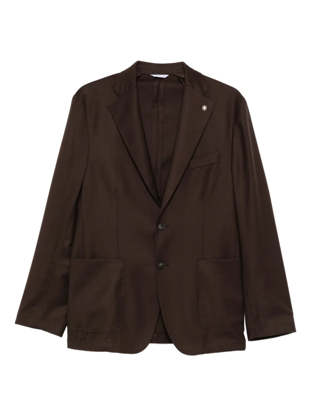 Manuel Ritz notched-lapel single-breasted blazer | Brown | Image 1