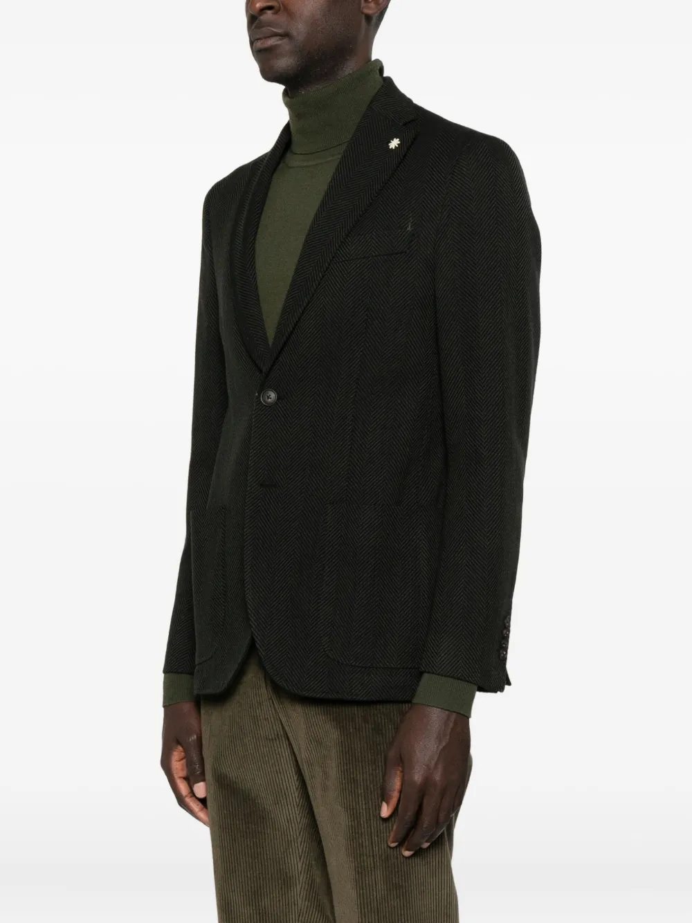 Manuel Ritz Single-breasted Blazer In Green