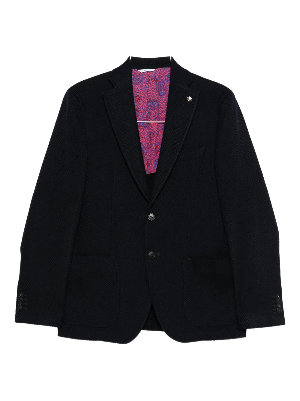 Manuel Ritz herringbone-weave single-breasted blazer - Blu