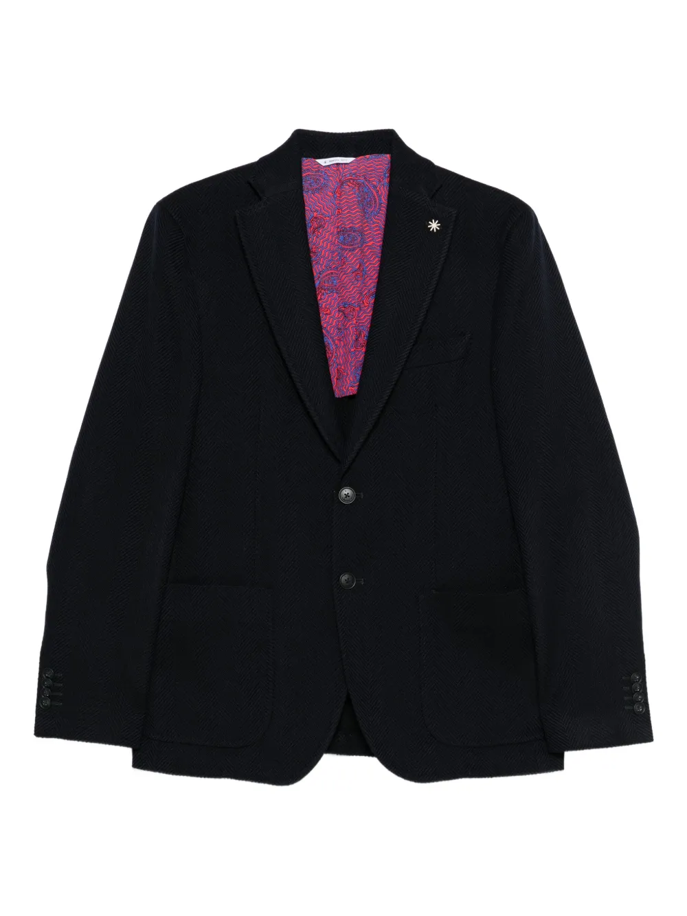 Manuel Ritz herringbone-weave single-breasted blazer | Blue | Image 1