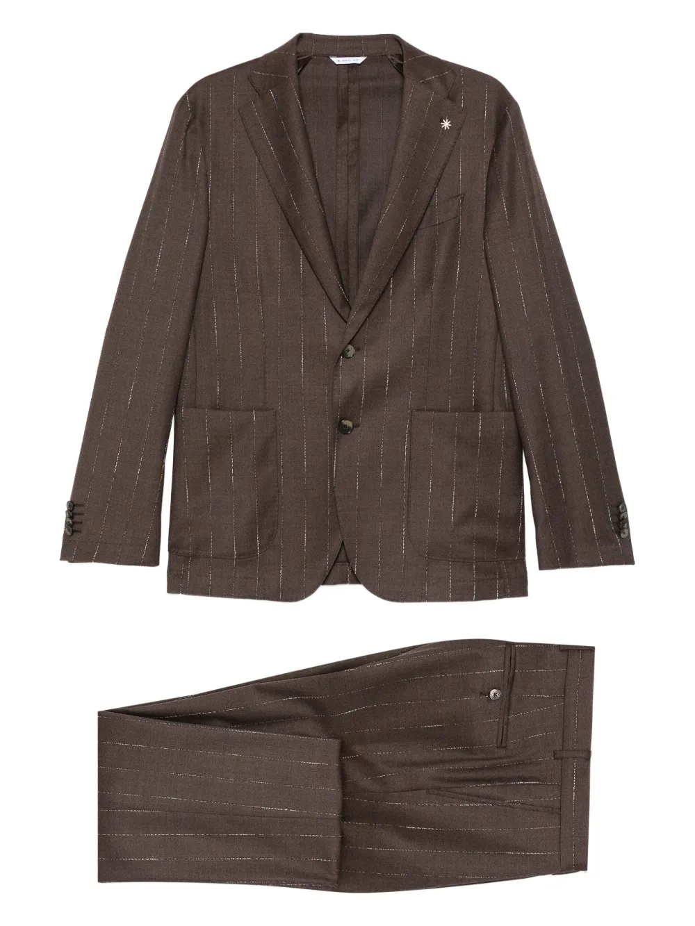 Manuel Ritz wool-blend single-breasted suit | Brown | Image 1